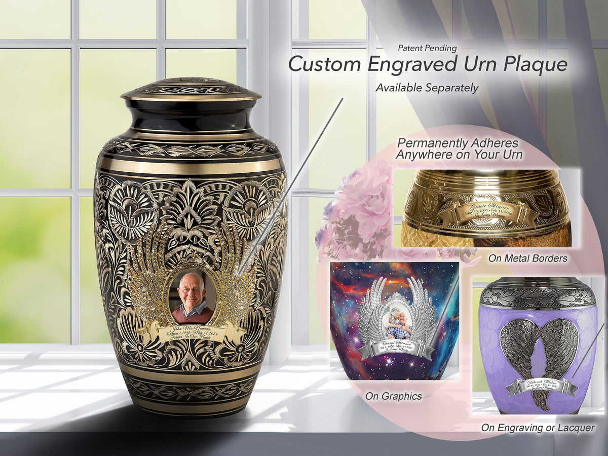 Commemorative Cremation Urns Black Majestic Radiance Cremation Urns