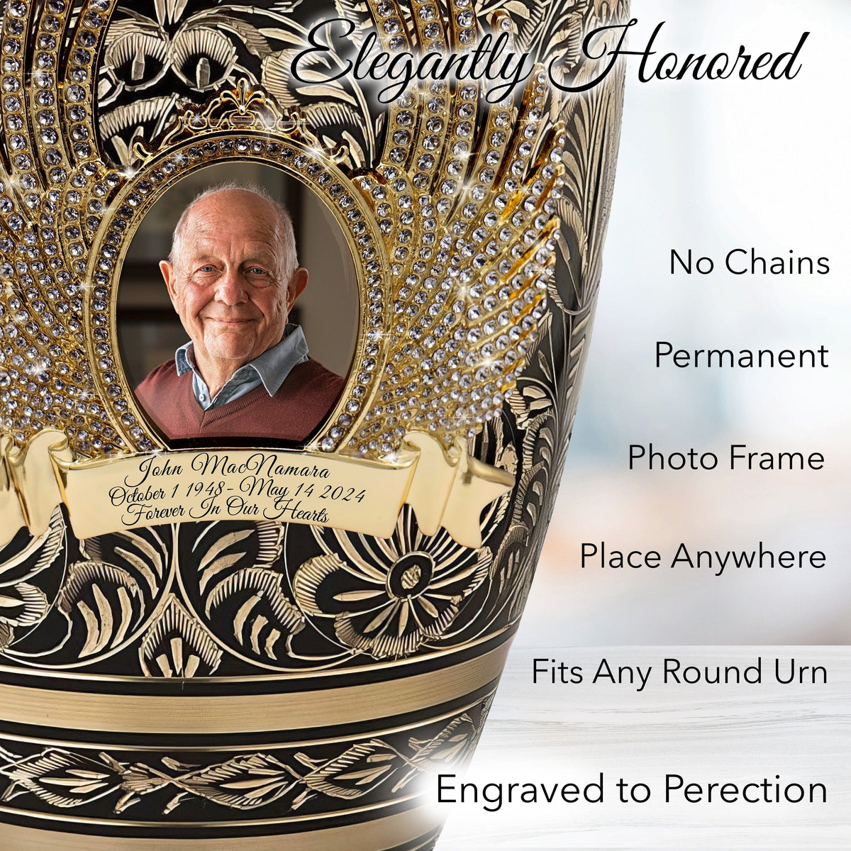 Commemorative Cremation Urns Black Majestic Radiance Cremation Urns