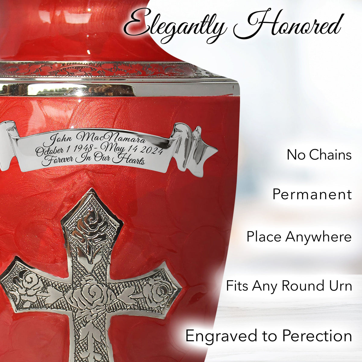 Commemorative Cremation Urns Glory to God Red Cross Cremation Urns