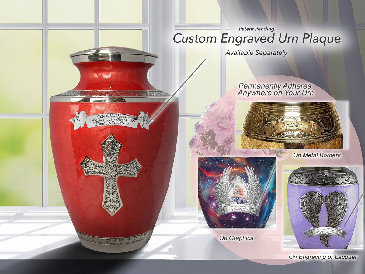 Commemorative Cremation Urns Glory to God Red Cross Cremation Urns