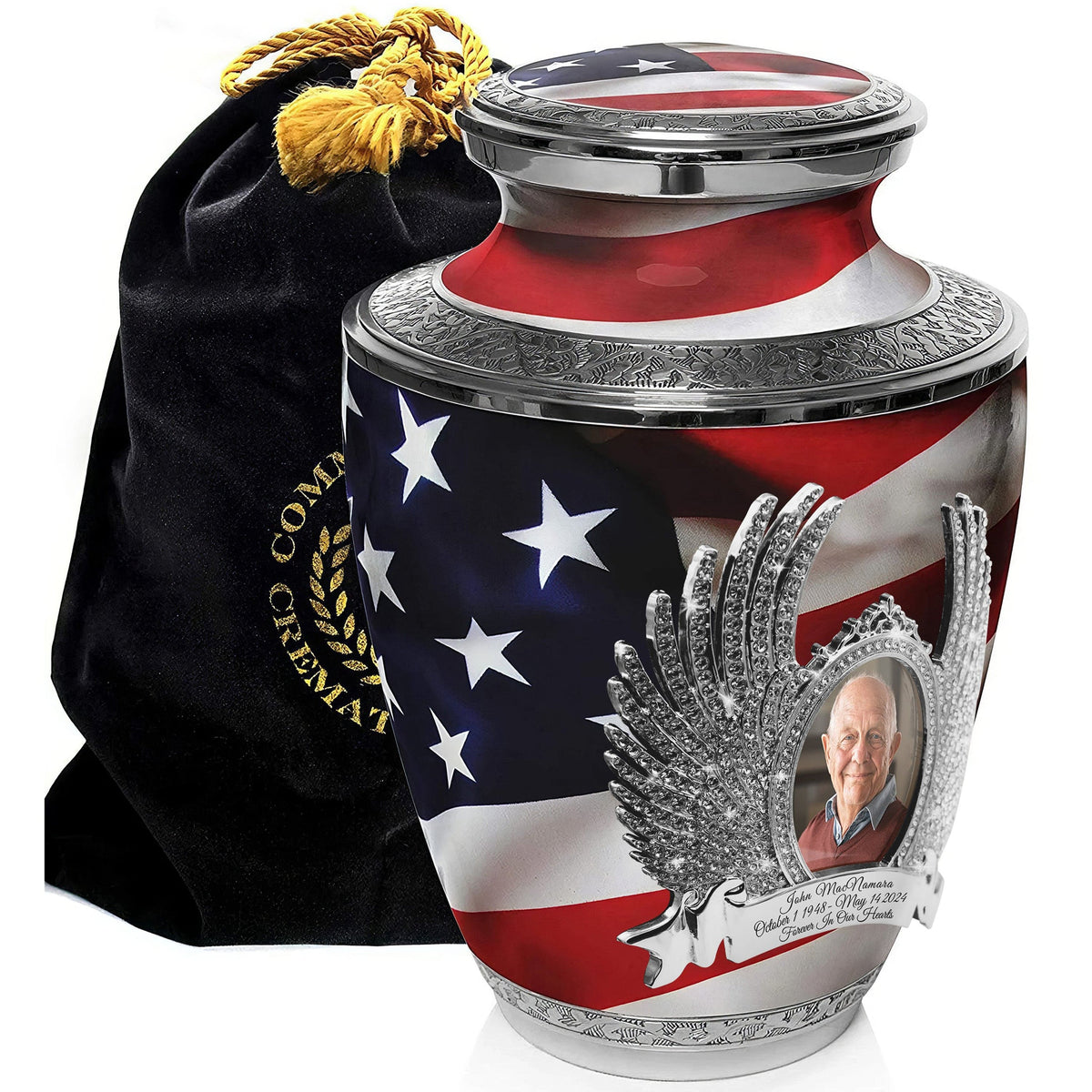 Commemorative Cremation Urns Home &amp; Garden American Flag Cremation Urns