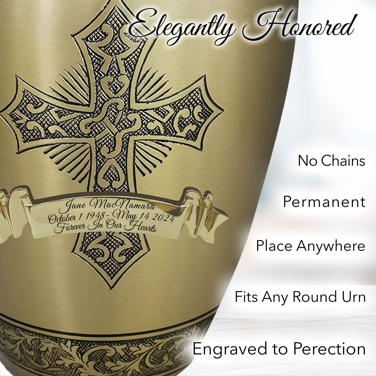 Commemorative Cremation Urns Home &amp; Garden Love of Christ Gold Cross Cremation Urns