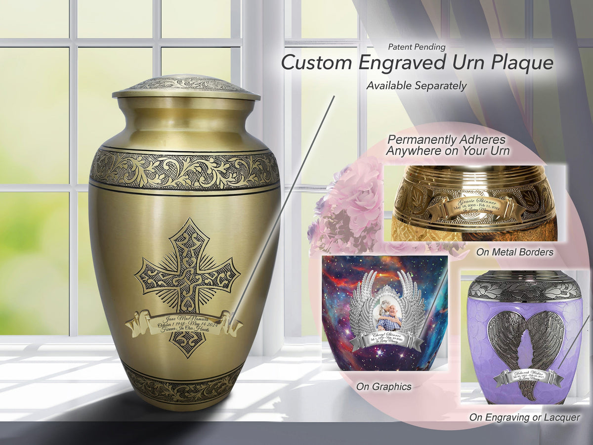 Commemorative Cremation Urns Home &amp; Garden Love of Christ Gold Cross Cremation Urns