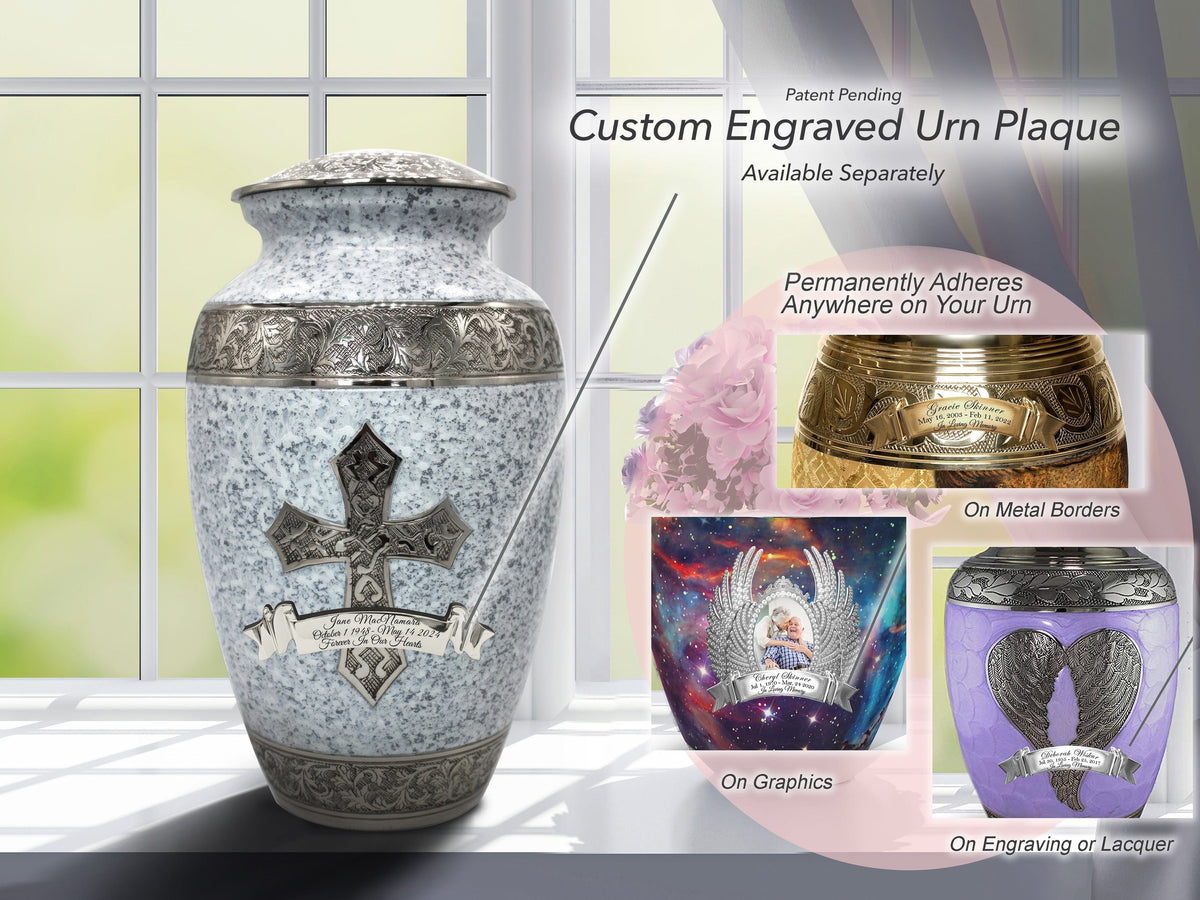 Commemorative Cremation Urns Home &amp; Garden Love of Christ White Cross Cremation Urns