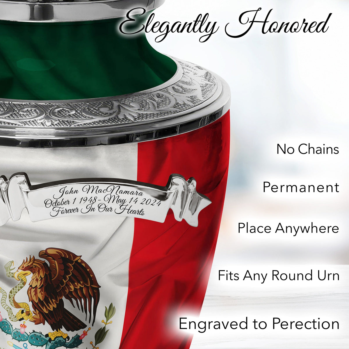 Commemorative Cremation Urns Home &amp; Garden Mexican Flag Cremation Urns