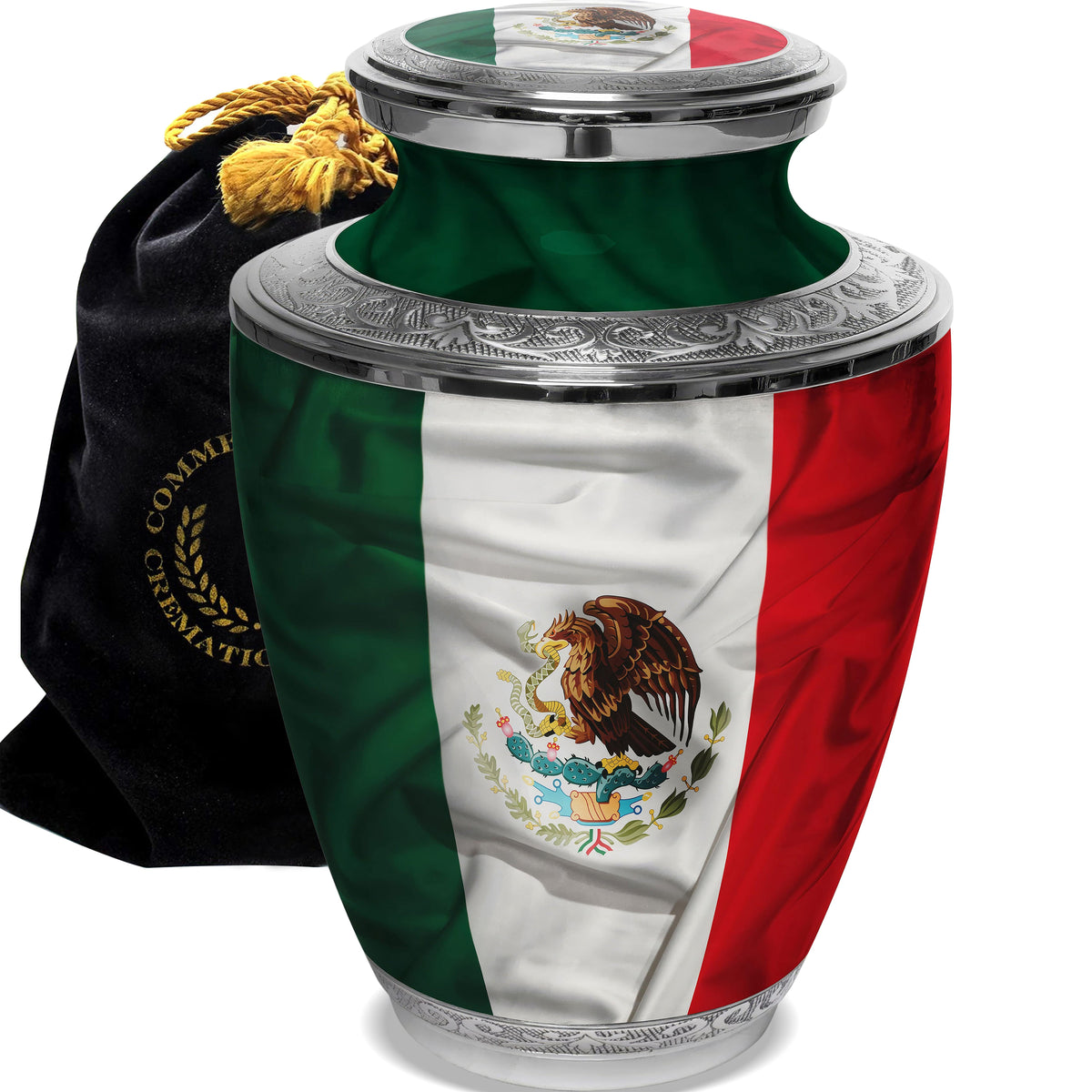 Commemorative Cremation Urns Home &amp; Garden Mexican Flag Cremation Urns