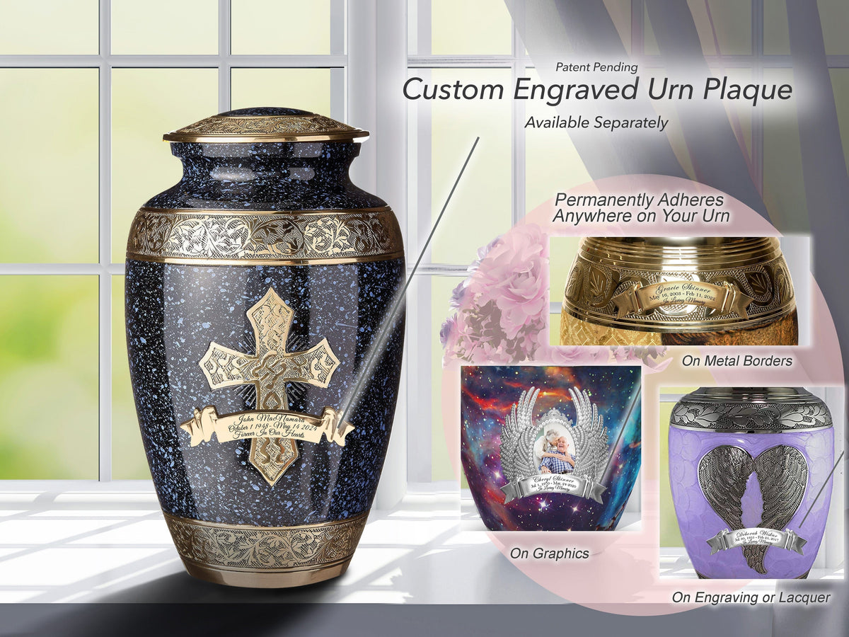 Commemorative Cremation Urns Love of Christ Black Cross Cremation Urns