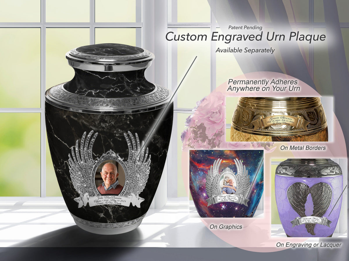 Commemorative Cremation Urns Marble Elegance Black Cremation Urns