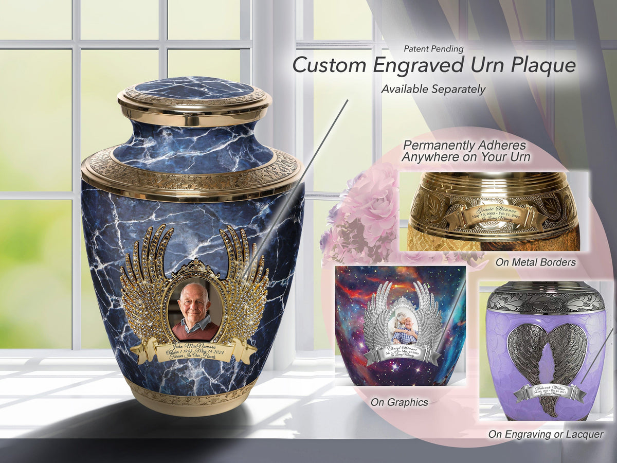 Commemorative Cremation Urns Marble Elegance Blue Cremation Urns