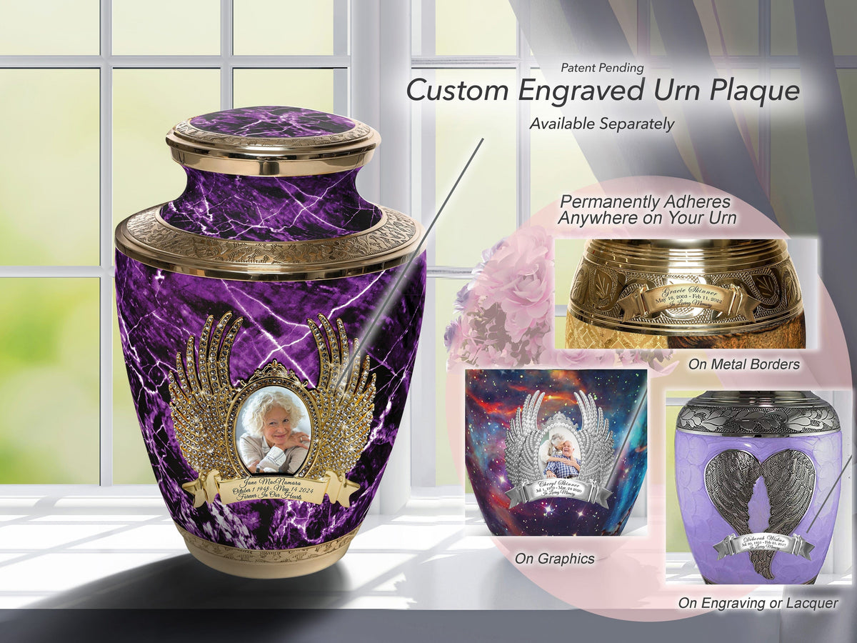 Commemorative Cremation Urns Marble Elegance Purple Cremation Urn