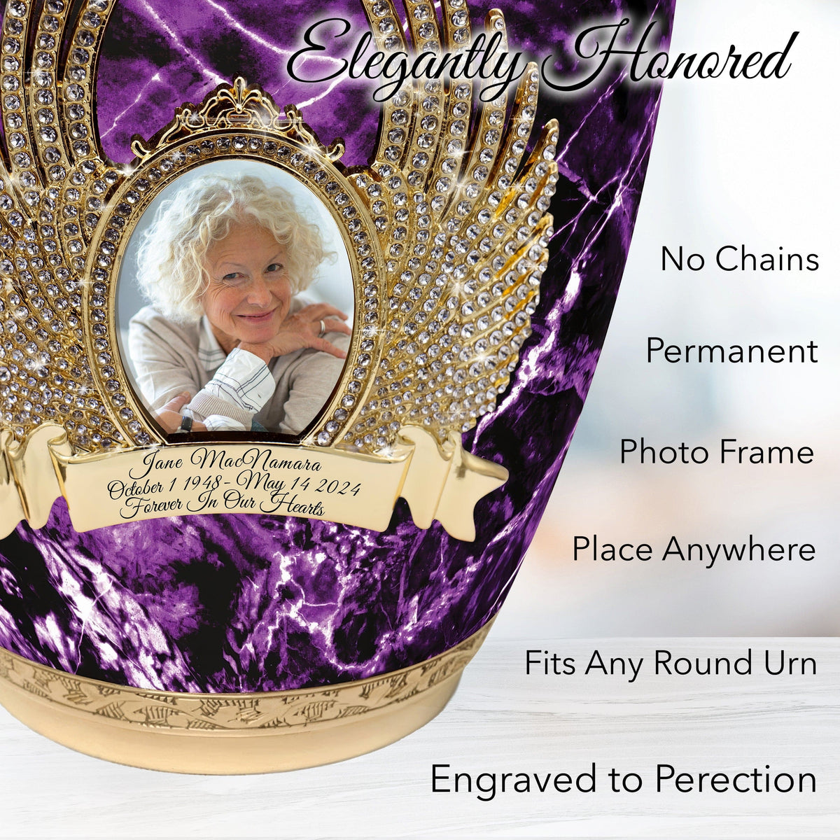 Commemorative Cremation Urns Marble Elegance Purple Cremation Urn