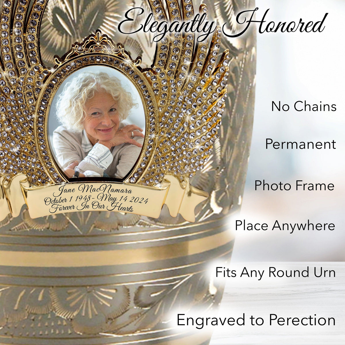 Commemorative Cremation Urns Platinum Majestic Radiance Cremation Urn