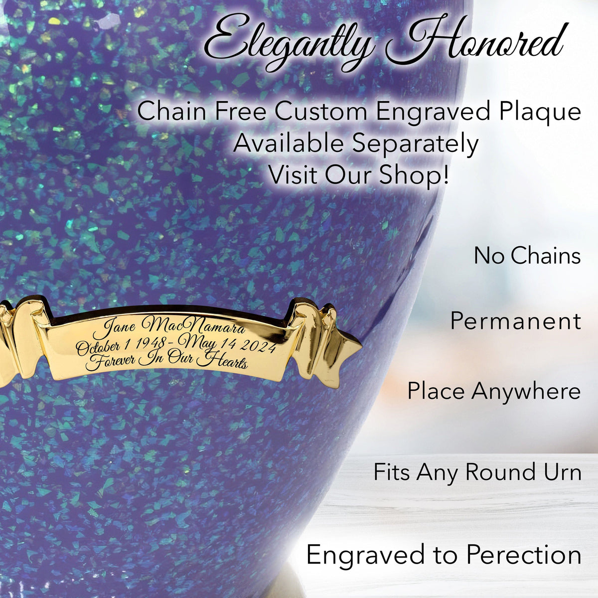 Commemorative Cremation Urns Purple Sparkle Cremation Urns