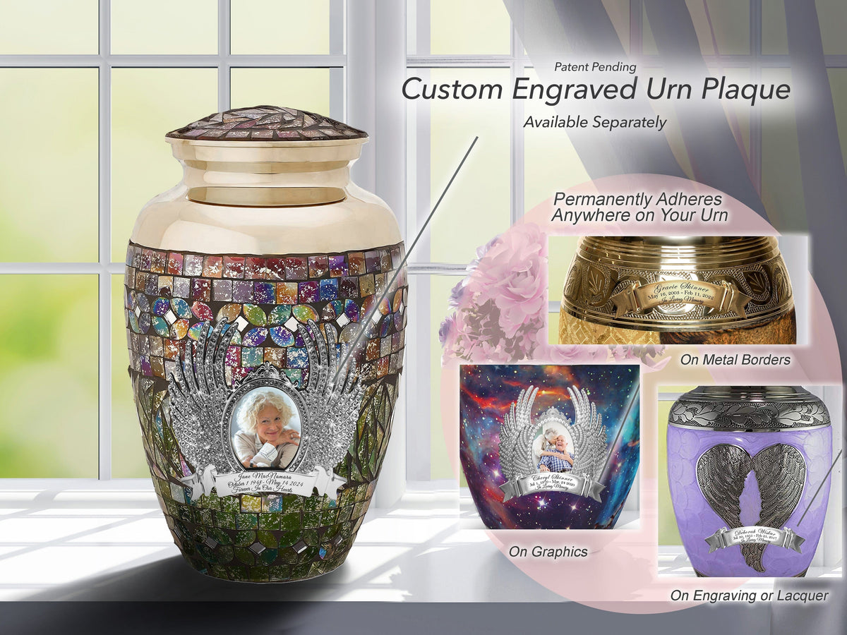 Commemorative Cremation Urns Silver Cracked Glass Cremation Urns