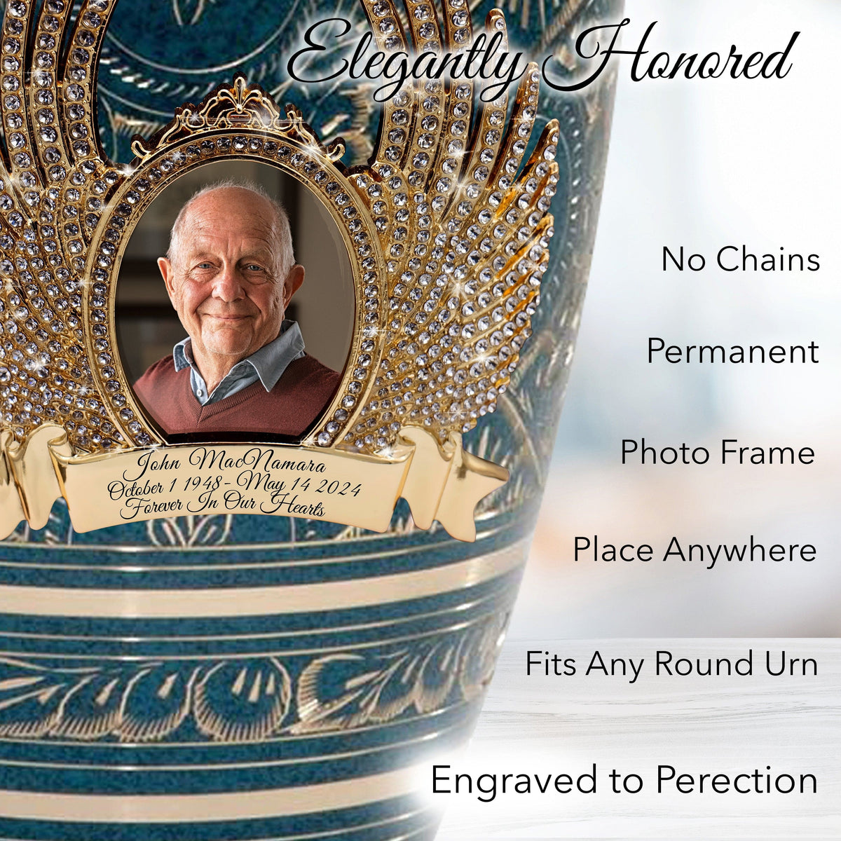 Commemorative Cremation Urns Teal Majestic Radiance Cremation Urns