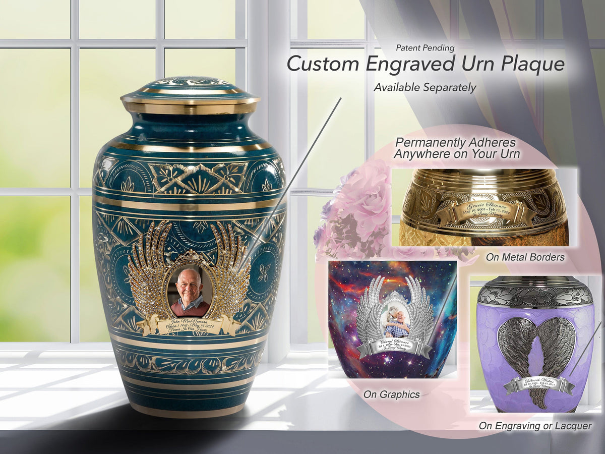 Commemorative Cremation Urns Teal Majestic Radiance Cremation Urns