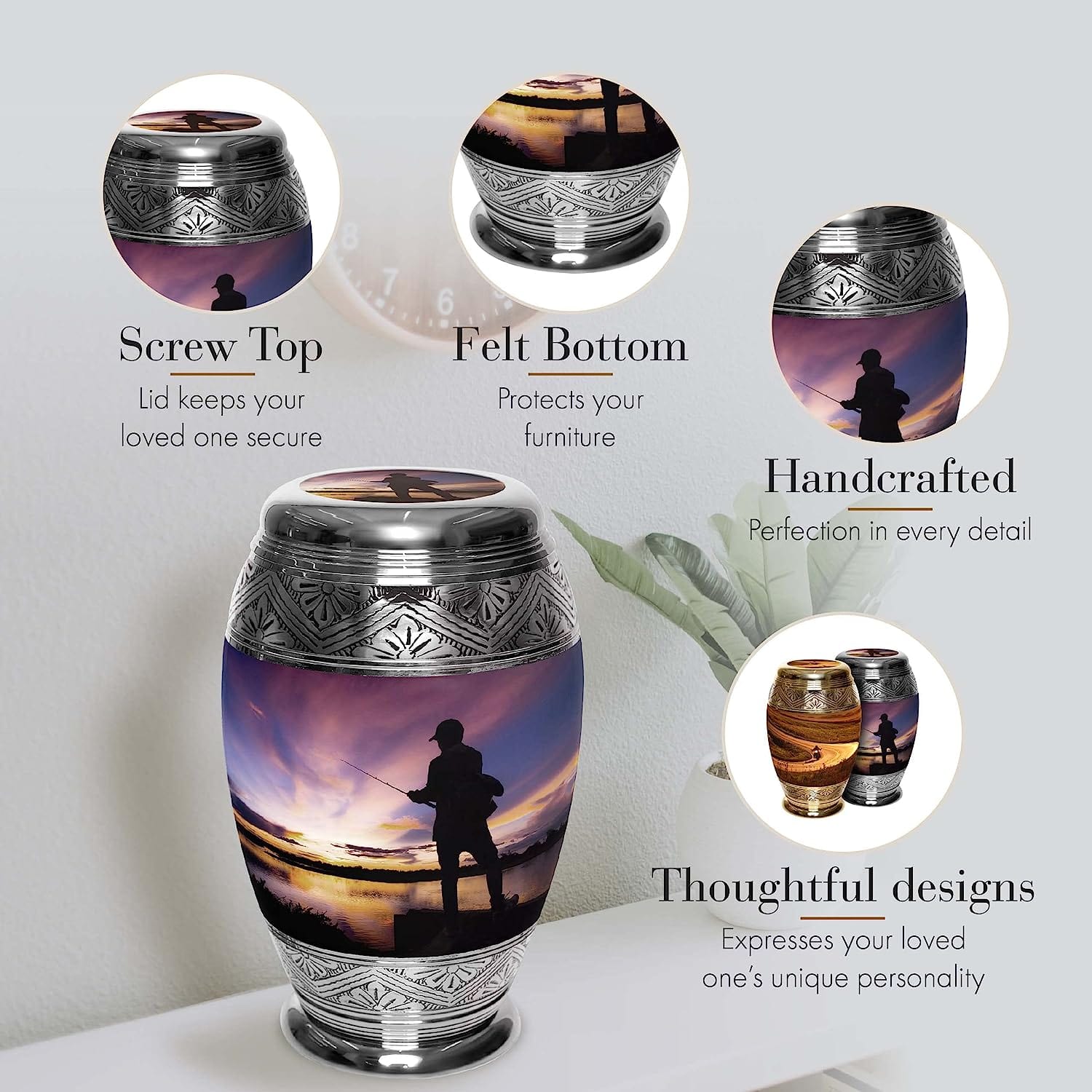 Gone Fishing Cremation Urns for Human Ashes Adult Urns for Cremation Ashes Urns for Adult Cremation Ashes Urns for Ashes Cremation Urns for Human