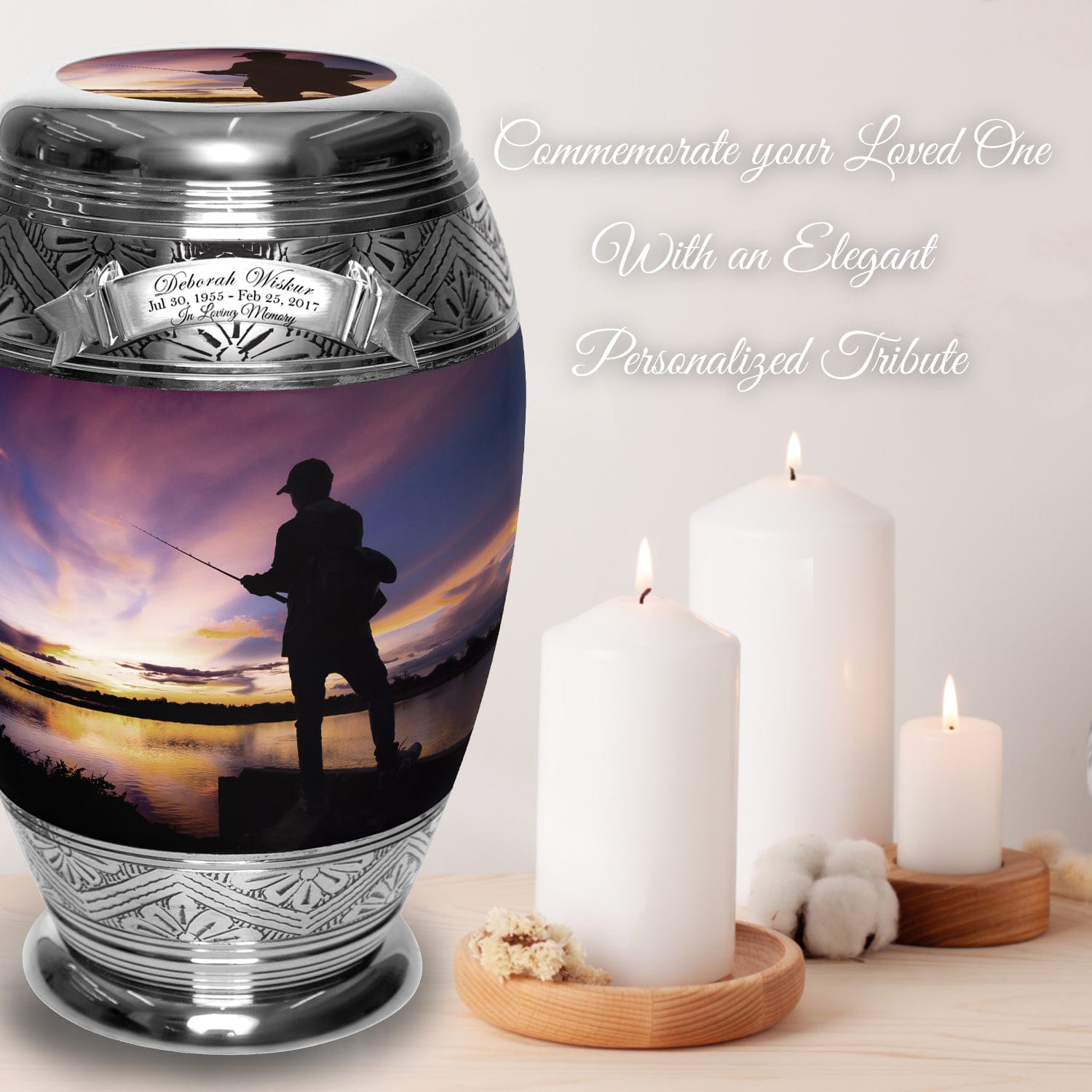  Gone Fishing Cremation Urns for Human Ashes Adult Male for  Funeral, Burial or Home. Cremation Urns for Adult Male Large Urns for Dad  and Cremation Urns for Adults XL Large 