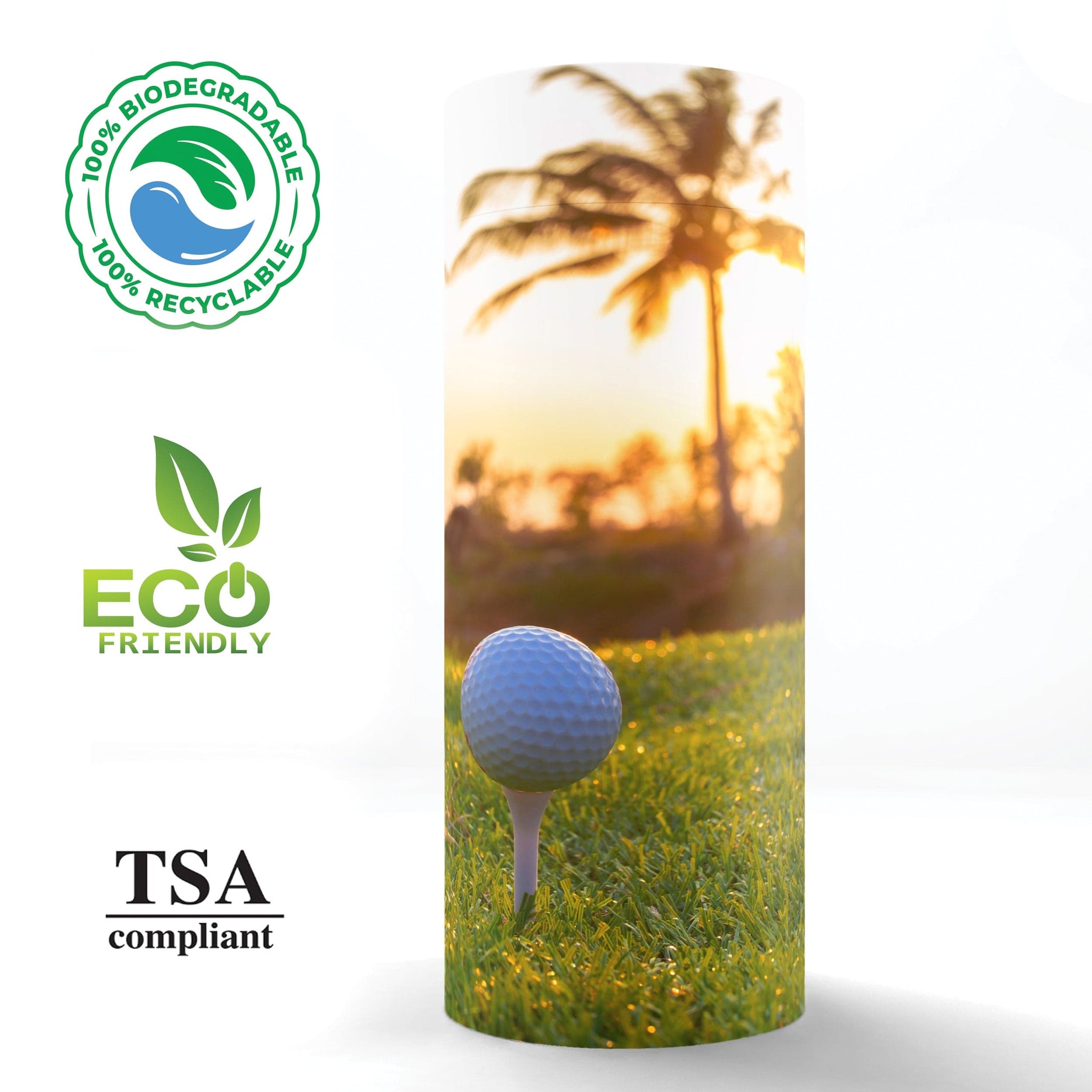 One More Round of Golf Biodegradable & Eco Friendly Burial or Scatteri -  Commemorative Cremation Urns